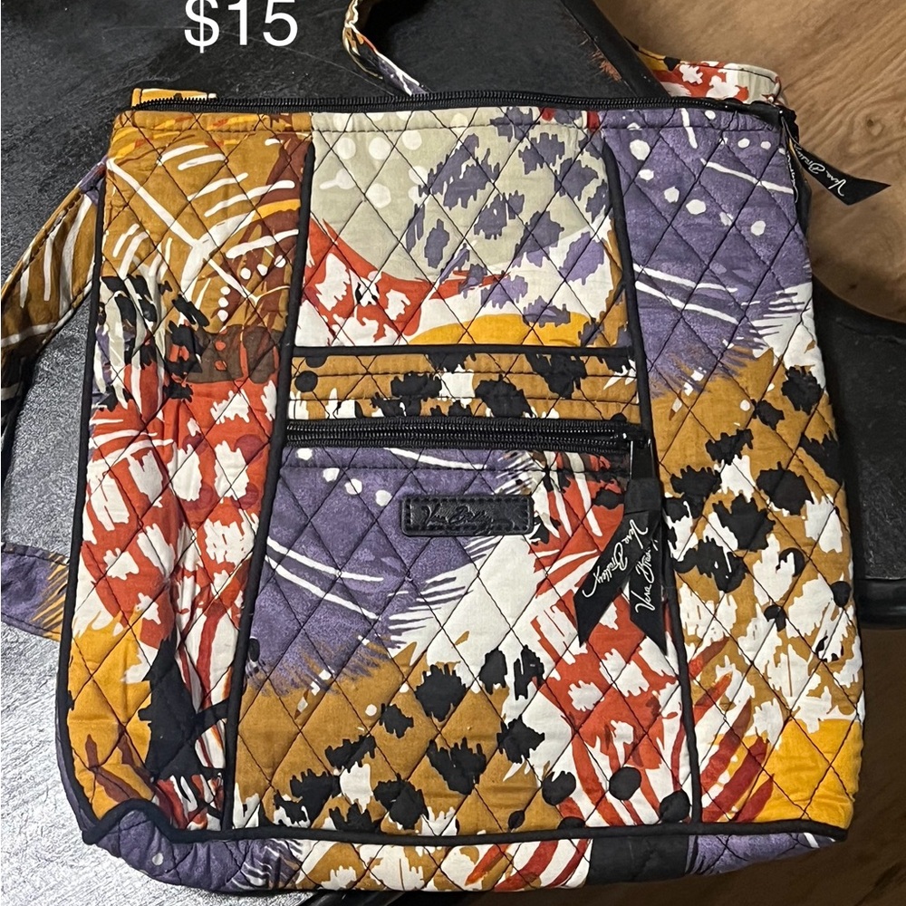 Vera Bradley Abstract Quilted crossbody - Purple, Orange, Black